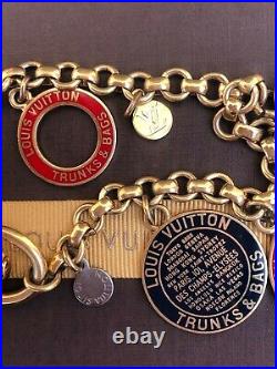 LOUIS VUITTON Bag charm Key chain ring holder AUTH TRUNKS &BAGS COIN RARE F/S 13