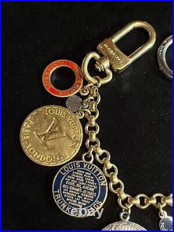 LOUIS VUITTON Bag charm Key chain ring holder AUTH TRUNKS &BAGS COIN RARE F/S 58