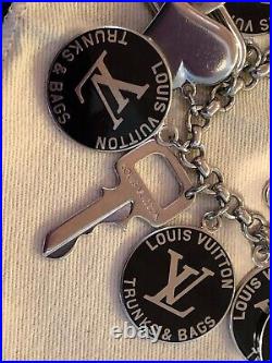 LOUIS VUITTON Bag charm Key chain ring holder AUTH TRUNKS & BAGS COIN RARE FS 94