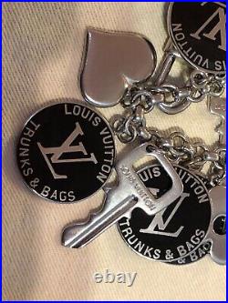 LOUIS VUITTON Bag charm Key chain ring holder AUTH TRUNKS & BAGS COIN RARE FS 94
