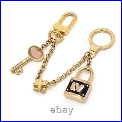 LOUIS VUITTON Best Friend Bag Charm Chain Key Ring Gold/Pink/Black M63083