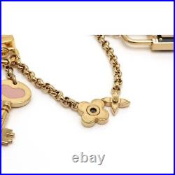 LOUIS VUITTON Best Friend Bag Charm Chain Key Ring Gold/Pink/Black M63083