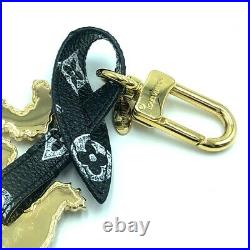 LOUIS VUITTON Catogram Flying Cat Key Holder Gold x Black Gold Plated MP2284