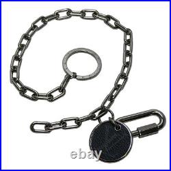 LOUIS VUITTON Key Chain Ring Logo M68862 Monogram Eclipse Canvas Steel Black Box