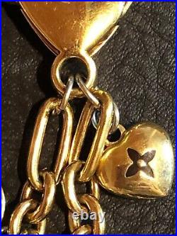LOUIS VUITTON Key ring holder chain Bag charm AUTH Bijoux sack cool Black F/S