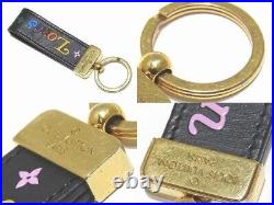 LOUIS VUITTON M63746 Porto Cre Dragonne Key Ring Bag Charm Chain Holder Gold