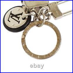 LOUIS VUITTON Neo LV Club Bag Charm Key Chain Ring Silver Leather M67242 04YB551