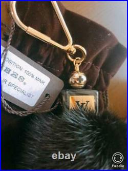 LOUIS VUITTON mink fur charm key ring / key chain black m62732281580 Pre-owned