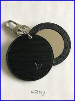 LV Epi Leather Porte Cles Mirror Bag Charm Key Chain Black
