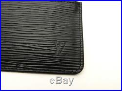 Louis Vuitton Authentic Epi Leather Black Key Chain Coin Purse Wallet Auth LV