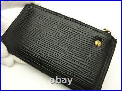 Louis Vuitton Authentic Epi Leather Black Key Chain Coin Purse Wallet Auth LV