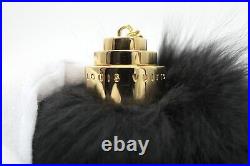 Louis Vuitton Authentic Metal Fur Black Fuzzy bubble Key Chain Bag Charm Auth LV