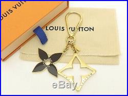 Louis Vuitton Authentic Metal Gold Black Porte Cles Puzzle Key Chain Bag Charm