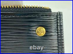Louis Vuitton Black Epi Leather Pochette Cles Key Pouch Keychain 861937