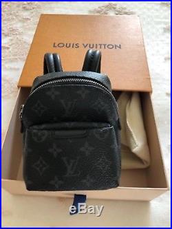 Louis Vuitton Black Mono Backpack Charm Keyring RARE Sold Out