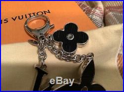 Louis Vuitton Black Palladium Fleur D Epi Bag Charm/Key Chain EUC