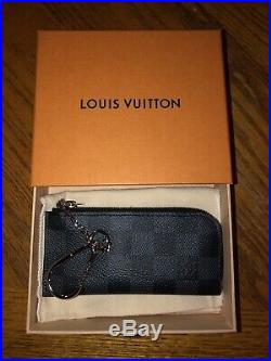 Louis Vuitton Coin Purse/ Key Chain Black Rare Damier New