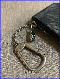Louis Vuitton Damier Graphite Black Key Pouch Wallet Purse Keychain Box Auth