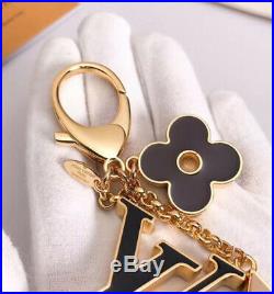 Louis Vuitton Gold Black Plum Beige Fleur De Monogram Bag Charm / Key Chain Ital