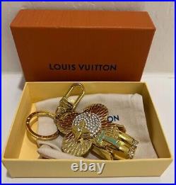 Louis Vuitton Gold Charm Key Ring Keychain Holder Bag Tag Portocle Vivienne