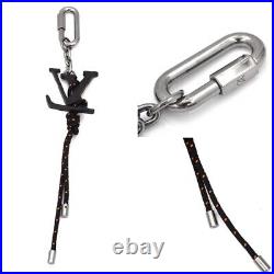 Louis Vuitton Key Chain Portocre Shape Rope Silver Black Orang