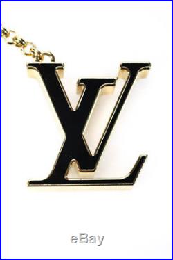 Louis Vuitton Keychain Fleur De Monogram Gold Tone Metal Pink Black Enamel Charm