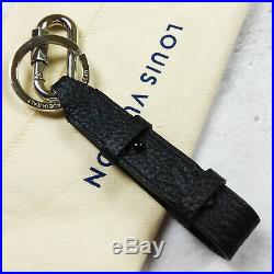 Louis Vuitton Men's Black Calfskin Leather Key Holder Key Chain Monogram LV Logo