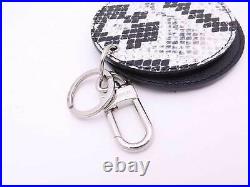 Louis Vuitton Mirror Keyring Bag Charm White/Black Snakeskin/Silver e46484e
