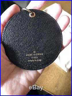 Louis Vuitton Monogram Canvas Brown Black Gold Silver Stud Key Ring Bag Charm