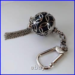 Louis Vuitton Porte Cle Ice Ball Keychain Bag Charm Keyring Silver Ladies Unisex