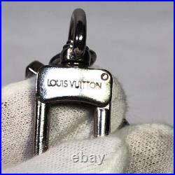 Louis Vuitton Taiga Portocle LV Logo Club Keychain BagCharm Silver Black Women's