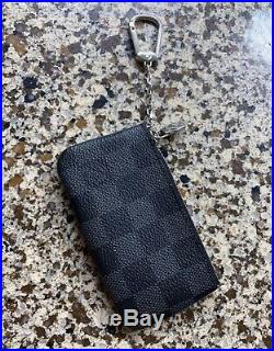 Louis Vuitton Zip Key Pouch Coin Purse wallet Black LV Monogram-pouchet