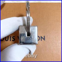 Louis Vuitton key chain Damier cube silver black 50 branded