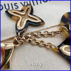 Louis Vuitton key chain Insolence Bijoux sack Gold Hardware Black Brown Women's
