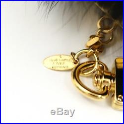 M1978o Authentic Louis Vuitton Fuzzy Bubble Bag Charm Brack key chain