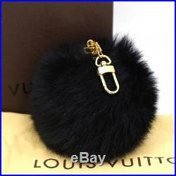 M1978t Authentic Louis Vuitton Fuzzy Bubble Bag Charm Brack key chain