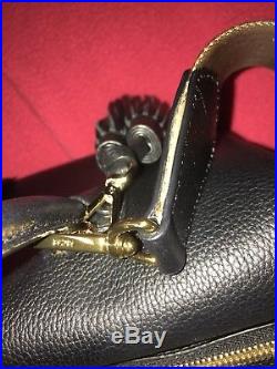 MCM Black Medium Milla Handbag With Black Fringe Keychain