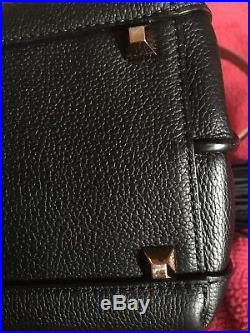 MCM Black Medium Milla Handbag With Black Fringe Keychain