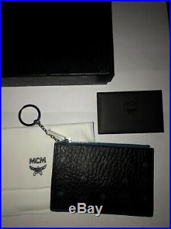 MCM Black Visetos Key Chain Wallet Nwt
