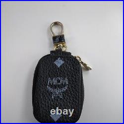 MCM Monogram Visetos Pattern Black Bag Keyring Keychain Charm Key Holder