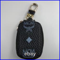 MCM Monogram Visetos Pattern Black Bag Keyring Keychain Charm Key Holder
