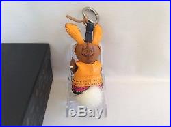 MCM Visetos Cognac Canvas Large Rabbit Bag Charm/KeyHolder 5.5 NEW W BOX BAG&tag
