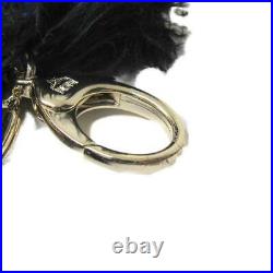 MCM Zebra key chain Leather x faux fur Black White blue Used