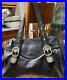 MICHAEL KORS Black Leather Studded LARGE Shoulder Bag Purse Vintage 90s