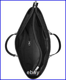 MICHAEL Kors Signature Logo Jet Set Travel Chain Top Zip Tote Handbag Black