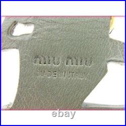 MIUMIU Key holder Key ring chain Bag charm AUTH Black× Grey×Gold Crystal F/S