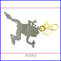 MIUMIU Key holder Key ring chain Bag charm AUTH Black× Grey×Gold Crystal F/S