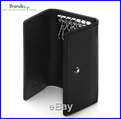 MONTBLANC-Key-Chain-Holder-Wallet-7161-Black-Color-6-Chain-Inside-Genuine