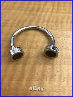 MONTBLANC Key Ring C Shaped 107903 St. Steel Black Onyx keychain