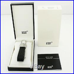 Man Key Ring MONTBLANC Stainless Steel and Black Leather Key Chain 105912
